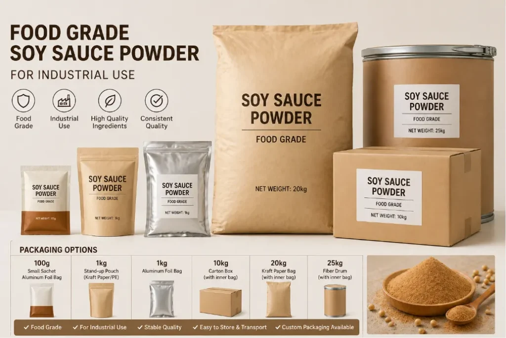 20kg bulk packaging of food grade soy sauce powder for industrial use