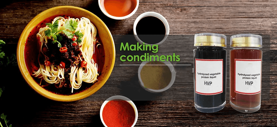 Application of hydrolyzed vegetable protein in condiments