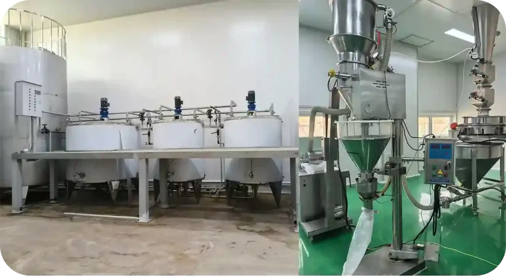 Modern food ingredients production facility with advanced equipment