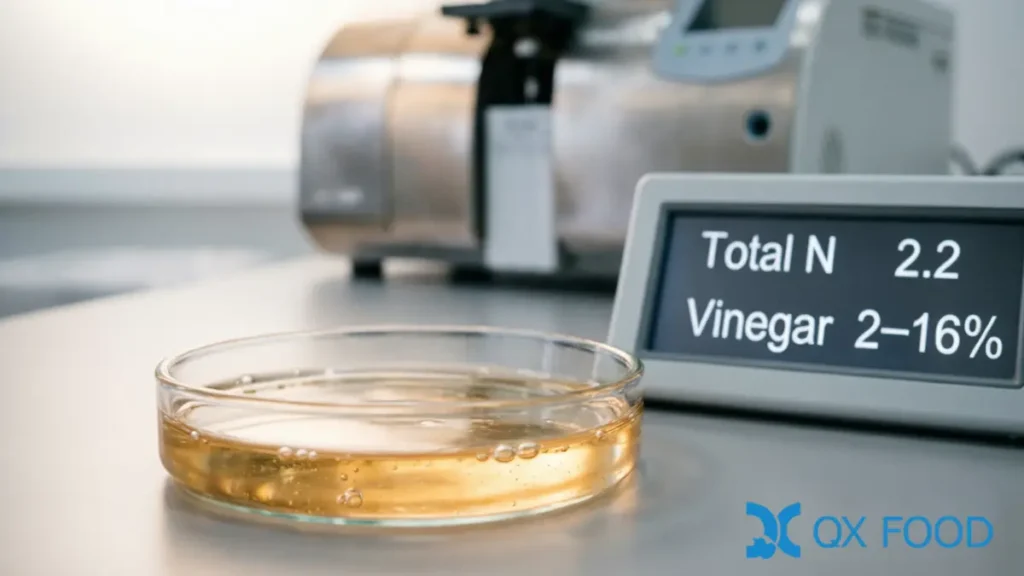 HVP-YYC corn HVP liquid specifications with total N 2.2, vinegar 2-16%, rich sauce fragrance