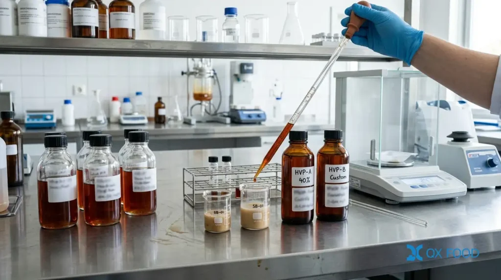 Hydrolyzed Soy Protein Liquid for Savory Seasoning Manufacturing 5 OEM development for Hydrolyzed Soy Protein Liquid soy HVP liquid savory seasoning sauce and export formulation support