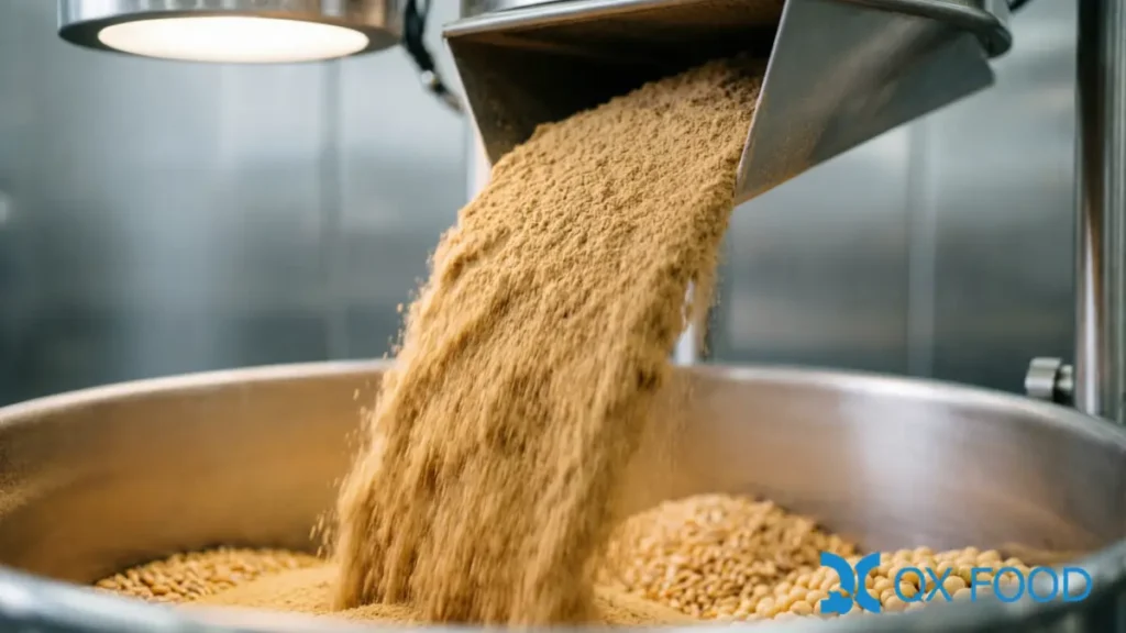 Natural flavor enhancer HVP powder WK-F03, brownish-yellow fine smooth powder from wheat and soy blend