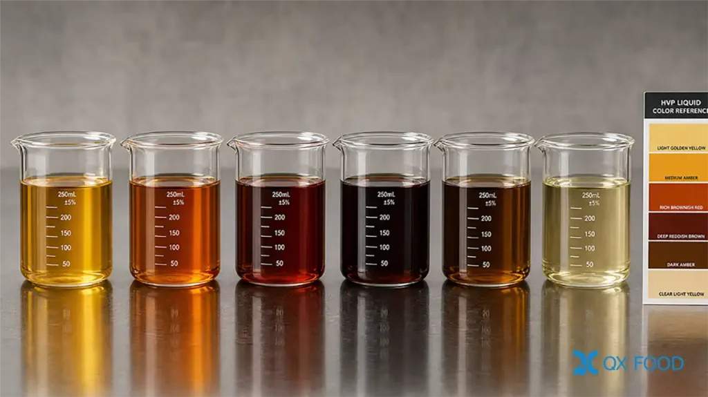 Standard Soy HVP Liquid Savory Base | Rich Sauce Fragrance HVP-YSB - HVP-YSB 6 Qianxuan HVP liquid product range showing color spectrum from light yellow to deep brownish-red