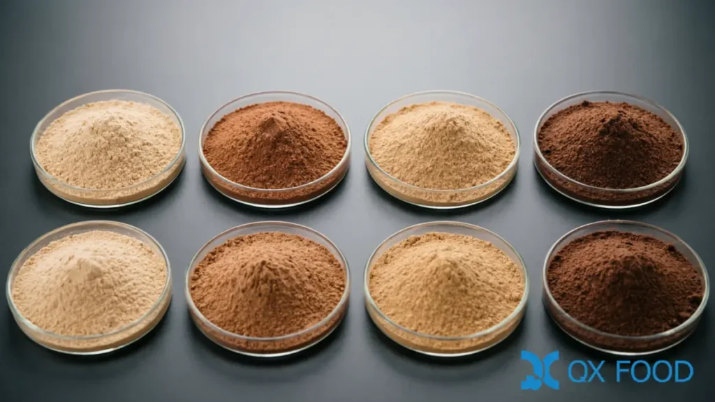 Economical Light Tea-Colored Soy HVP Powder | Value-Grade HVP-FSBE 6 Qianxuan HVP powder range from economy FSBE through standard FSA to premium FSAH and specialty options