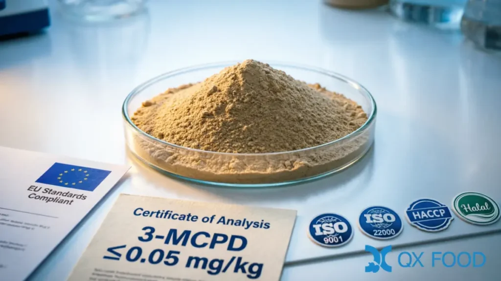 Light Color Soy HVP Powder | EU-Compliant FSB 4.2N - HVP-FSB 5 HVP-FSB light color soy HVP powder quality control with 3-MCPD ≤0.05 and EU compliance certification