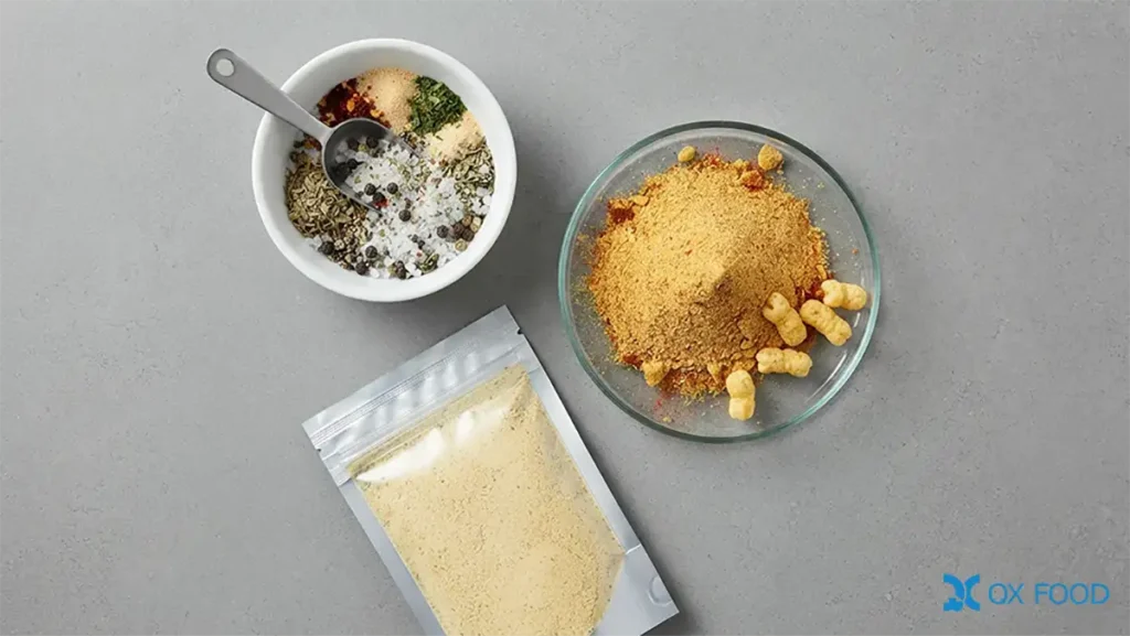 Specialty Flavor Hydrolyzed Soy Protein Powder - MF-01 3 Specialty flavor hydrolyzed soy protein powder used in seasoning blends, snack coatings, and instant noodle sachets