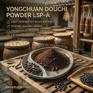 Traditional fermented Yongchuan douchi powder with natural black bean savory texture