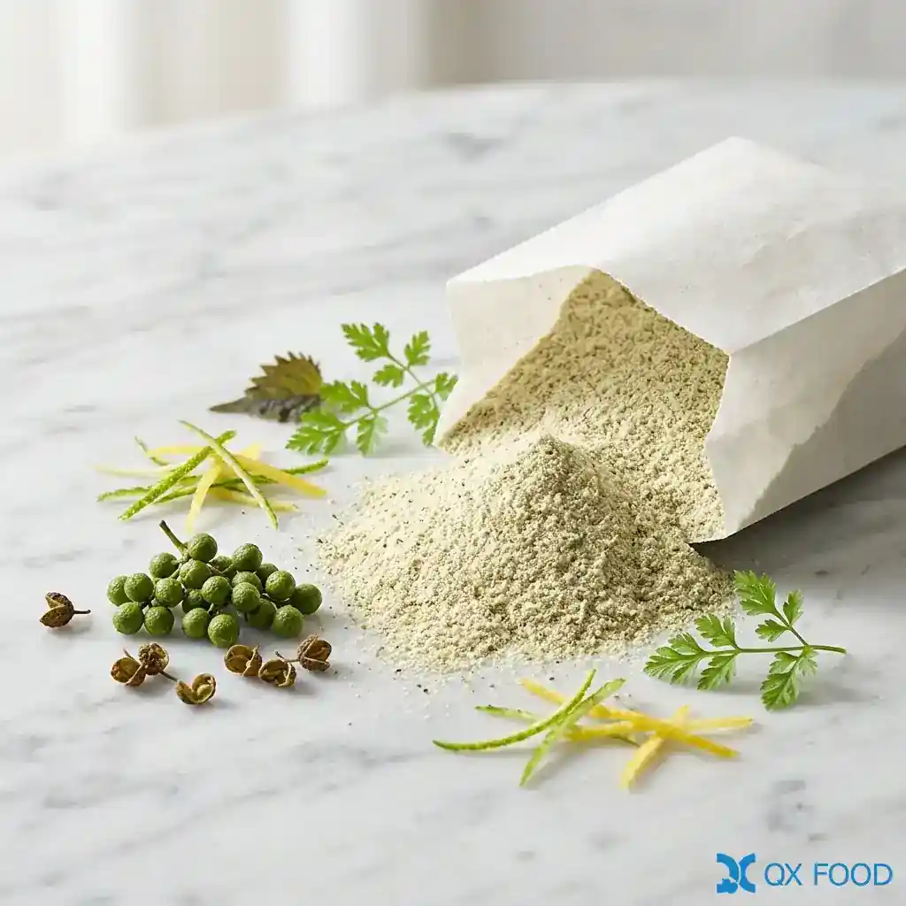 Pepper Salt Seasoning Powder JYF – Fresh Prickly Ash JYF-001 2 Pepper salt seasoning powder JYF fresh prickly ash JYF-001 bulk compound flavoring powder light fresh Sichuan pepper premium snack coating Qianxuan Food