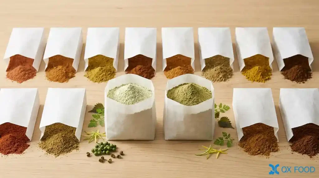 Brewed Soy Sauce Powder Series 2 Qianxuan Food compound seasoning powder range 12 flavors cumin lamb cumin portfolio ZR-001 WK9901 plus full range halal available B2B OEM