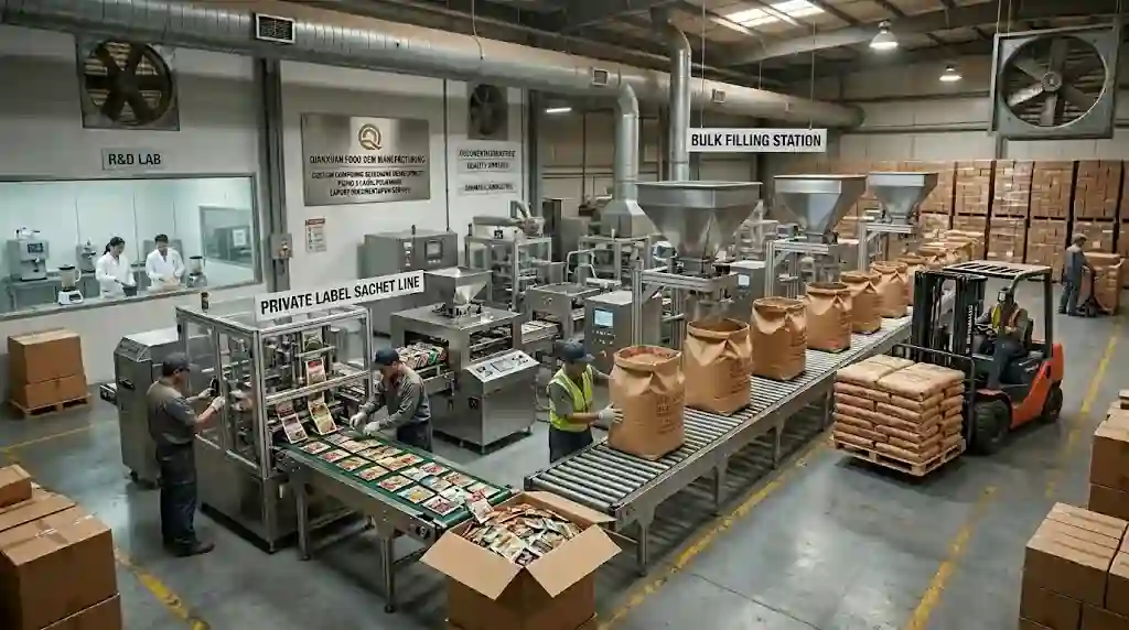 Brazil Barbecue Seasoning Powder KR-001 | Qianxuan Food 5 Qianxuan Food OEM private label compound seasoning powder manufacturing facility custom flavor development and private label packaging service
