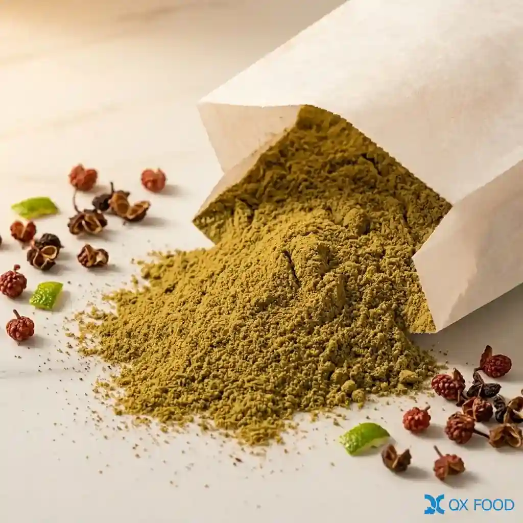 Pepper Salt Seasoning Powder – Prickly Ash Flavor WK9704 2 Pepper salt seasoning powder prickly ash flavor WK9704 bulk compound flavoring powder Sichuan prickly ash snack coating industrial packaging Qianxuan Food