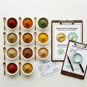 Certified compound seasoning powders for B2B food manufacturers — global flavor portfolio with ISO, HACCP, and Halal documentation