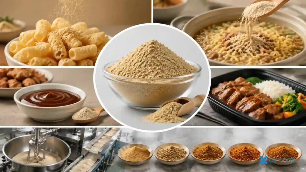 Beef Flavor Seasoning Powder for Savory Food Manufacturing BFP-H25 3 Beef Flavor Seasoning Powder applications for snack seasoning instant noodle soup base sauce powder ready meals and foodservice