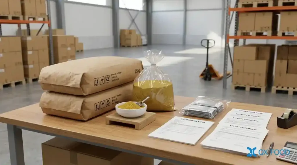 Beef Flavor Seasoning Powder for Savory Food Manufacturing BFP-H25 6 Beef Flavor Seasoning Powder export packaging PE bag composite bag COA specification allergen and certification documents for B2B buyers
