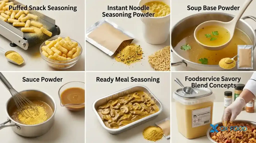 Beef Flavored Seasoning Powder for Snack Food and Compound Seasonings BFP-H26 3 Beef Flavored Seasoning Powder applications for puffed snacks instant noodles soup base sauce powder ready meals and foodservice seasoning