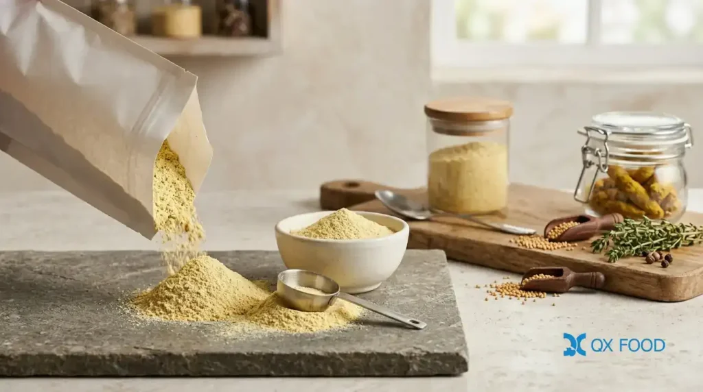 Beef Flavored Seasoning Powder for Snack Food and Compound Seasonings BFP-H26 2 Thermal Reaction Beef Flavored Seasoning Powder BFP-H26 yellow light yellow thermal reaction beef flavor powder for snack food compound seasoning and instant food manufacturing