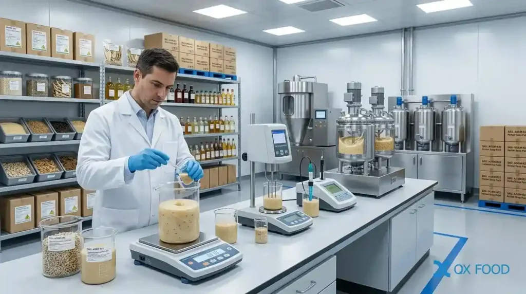 Chia Seed Salad Dressing Wholesale CSD-K34— B2B Bulk&OEM Supplier 3 Professional food scientists customizing low-fat salad dressing formulas in private label OEM laboratory