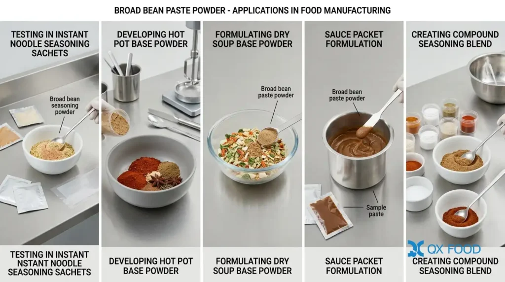Broad Bean Paste Powder for Instant Noodle Seasoning and Soup Bases - SP-H10 3 Broad bean paste powder applications for instant noodle seasoning hot pot soup bases sauce packets and compound seasoning