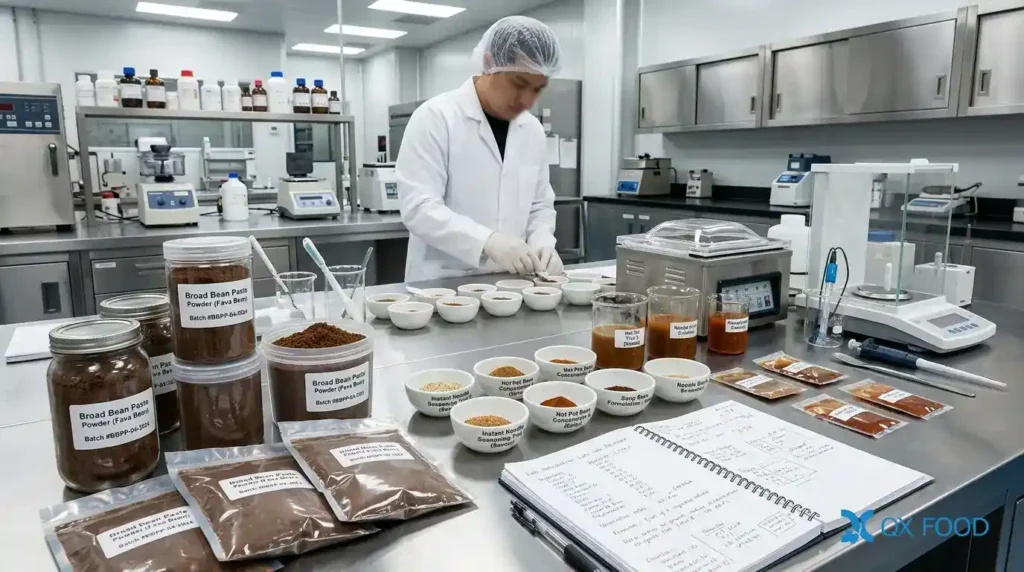 Broad Bean Paste Powder for Instant Noodle Seasoning and Soup Bases - SP-H10 5 OEM development for broad bean paste powder custom Doubanjiang seasoning instant noodles hot pot soup bases and sauce packets
