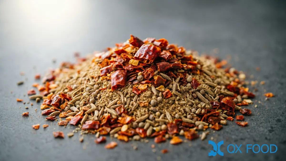 Economical Chili Flakes CFE-C17 -- Cost-Effective Chili for Foodservice and Bulk Manufacturing 4 CFE-C17 chili flakes in bulk seasoning blend -- private-label spice mix