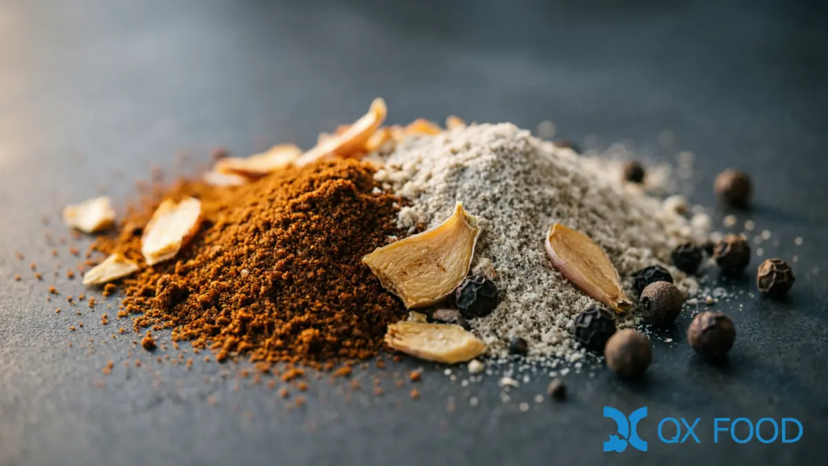 Compound seasoning blend with soy sauce powder and spices