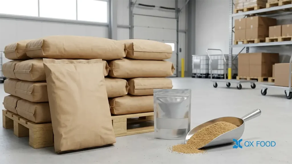 Soy Sauce Powder for Sauce Packets and Instant Seasoning FSP-H05 7 FSP-H05 soy sauce powder sample and bulk packaging