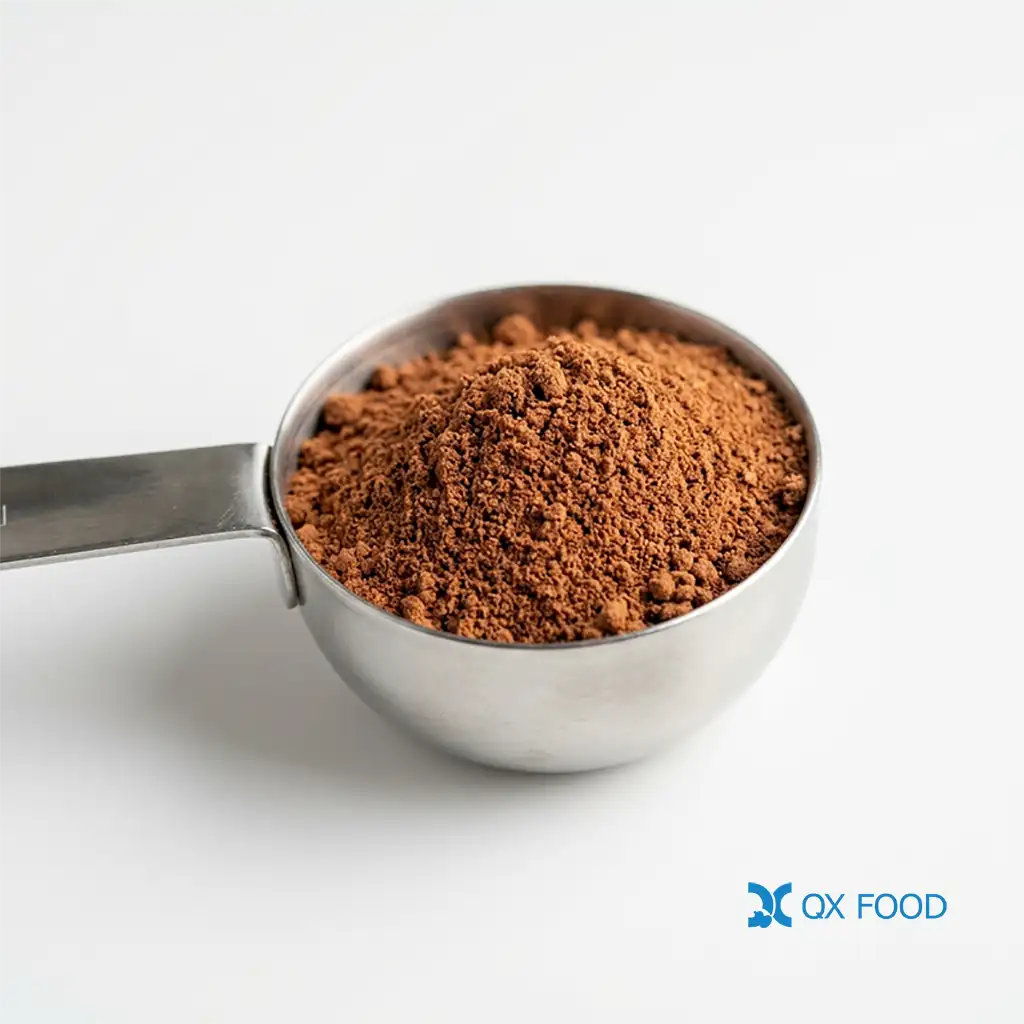 Umami-Enhanced Soy Sauce Powder with I+G for Marinades FSP-H06 1 Umami-enhanced reddish-brown soy sauce powder with I+G, fine powder close-up on white background