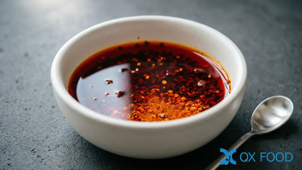 HCC-C19 used in chili oil infusion -- deep red oil with crushed chili