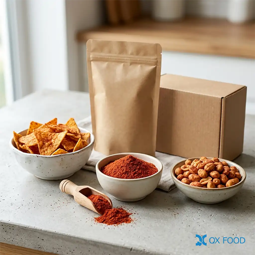 Ketchup Style Seasoning Powder for Snacks and Coated Nuts TMP-H18 1 Ketchup style seasoning powder for snacks TMP-H18