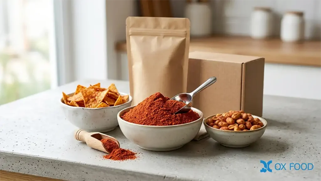 Ketchup Style Seasoning Powder for Snacks and Coated Nuts TMP-H18 2 Ketchup style tomato seasoning powder TMP-H18 sweet tangy snack profile