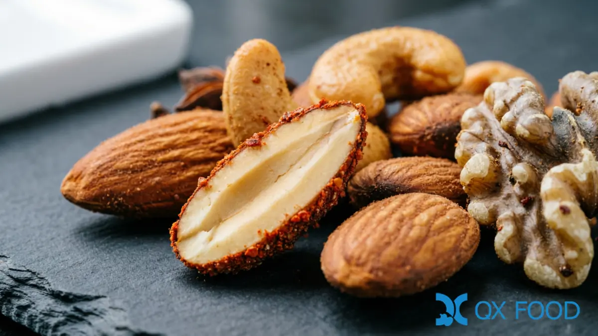 Seasoned Nut Coating Adhesion — Oil Film and Two-Stage Dusting on Curved Surfaces