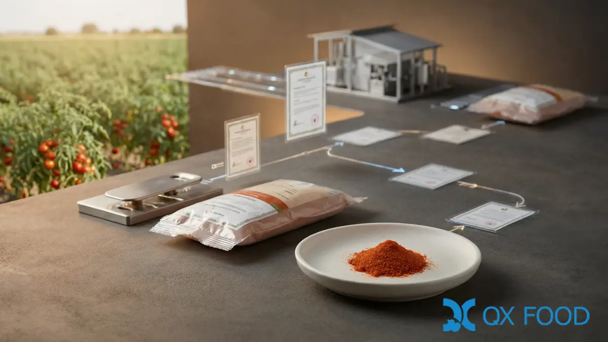 Organic Tomato Powder Certification and Sourcing 4 Organic Tomato Powder - Auditable Chain From Certified Raw Material to Finished Lot