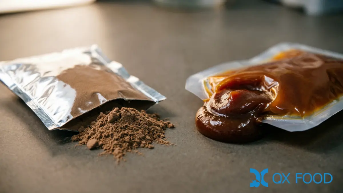 Prepared Meal Sauce Pack Development: Formula to Batch | QXFOOD 5 Sauce Pack Formats — Powder Sachet and Ready-to-Use Paste Pouch