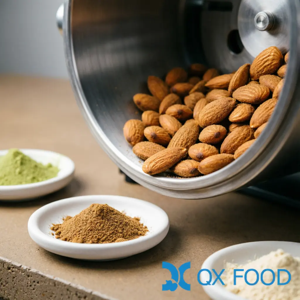 Seasoned Nuts Coating ??Five-Spice, Garlic and Matcha Seasoning Powders for Snack Production