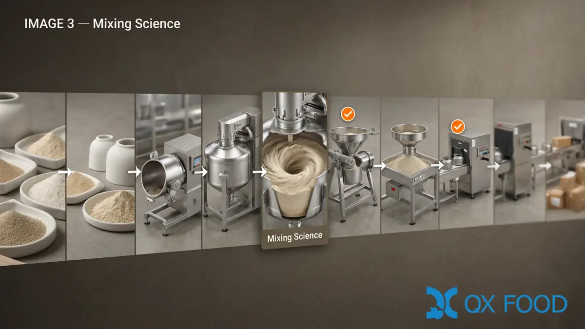 Compound Seasoning Production - Typical Line Flow from Acceptance to Packaging