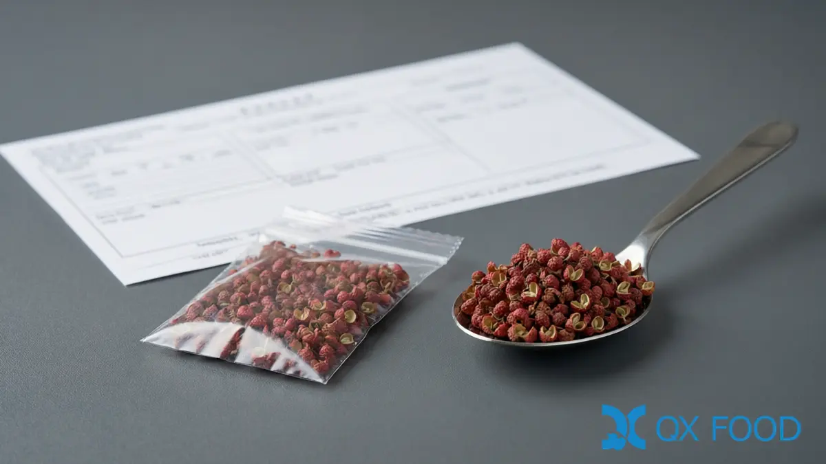 Sichuan Pepper Sourcing Guide: Varieties, Grades & Quality Specifications 5 Sichuan Pepper - Quality Checks with Sample and Test Report