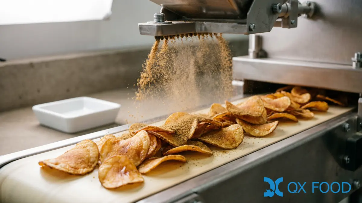 Seasoning Formulation by Application: Snack, Meat, Bakery & Beverage | QXFOOD 3 Snack Seasoning Formulation — Fine Mesh Coating Blends for Chip and Extruded Lines