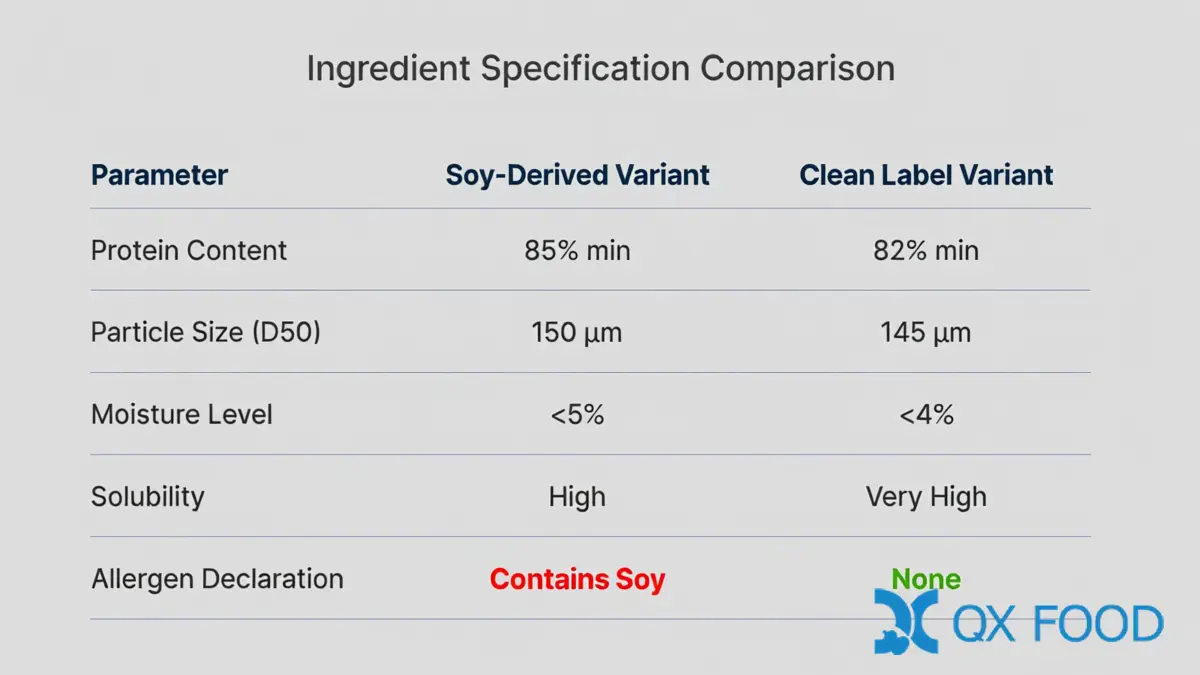 Soy and Corn HVP - Allergen Declaration Comparison
