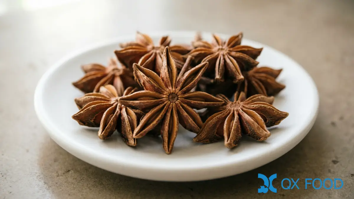 Whole Star Anise STA-23 ; Hand-Sorted Pods, High Anethole for Food Manufacturing 2 Whole Star Anise Pods Texture Closeup ??STA-23 High Anethole Grade for Braising