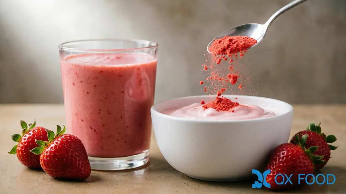 Strawberry Powder in Yogurt and Smoothie ??STB-18 for Dairy and Drinks