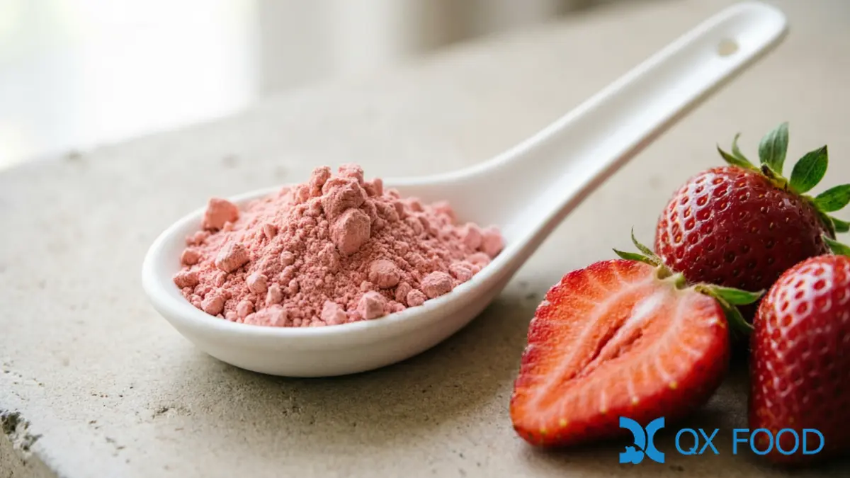 Strawberry Powder Texture Closeup ??STB-18 Fine Spray-Dried Powder