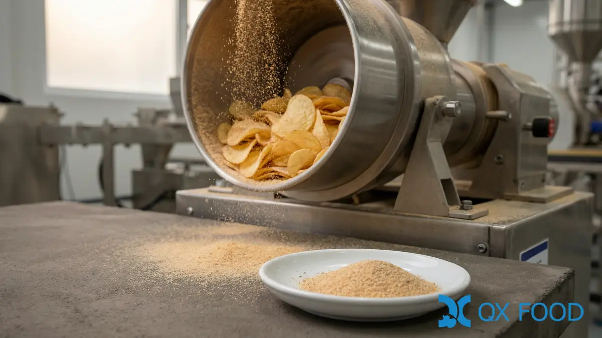 Vinegar Powder Applications for Food Manufacturing | QXFOOD 5 Salt and Vinegar Snack Coating — Vinegar Powder Application on Chips