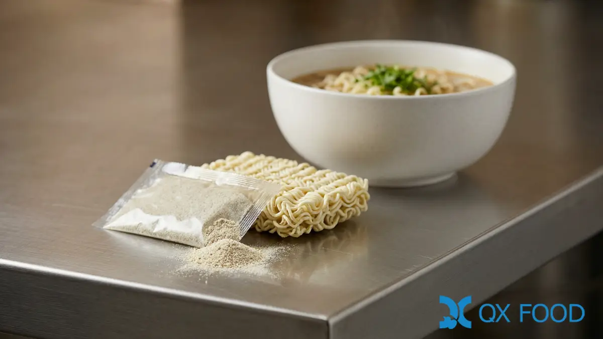 Instant Noodle Seasoning System - Sachet, Noodle Cake and Prepared Bowl
