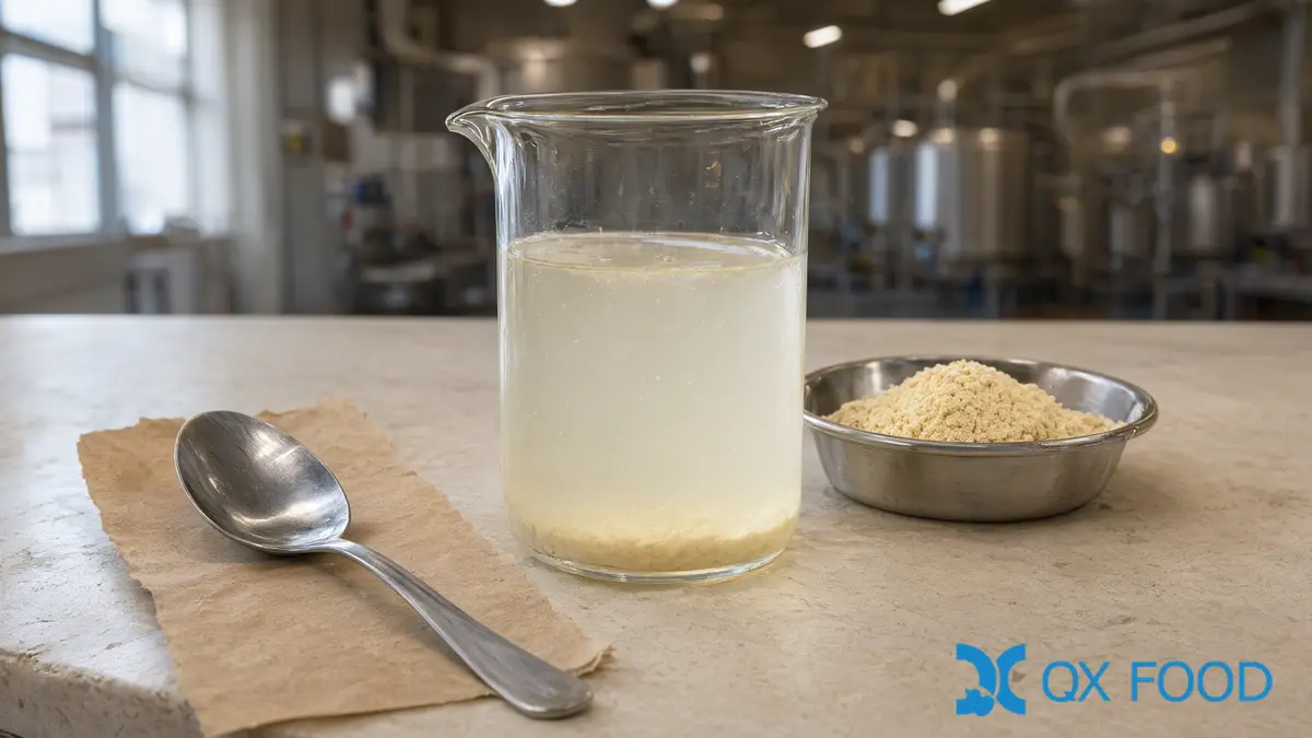 Why Garlic Powder Tastes Different After Processing 6 Garlic powder dispersing in a glass of water with a spoon